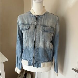 Rails Blue and White Jean Jacket with Relaxed Style